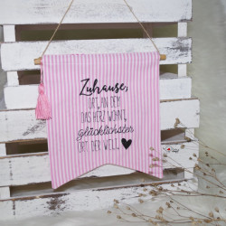 Stickdatei Wimpel wenden "Zuhause"